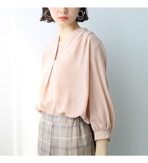 GeeRA（ジーラ）の「シルエットきれい！上品7分袖デザインブラウス（ブラウス）」｜詳細画像