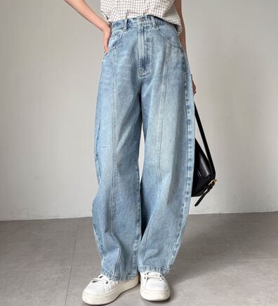 RANAN（ラナン）の「フロントシームカーブデニム（フルレングスパンツ）」