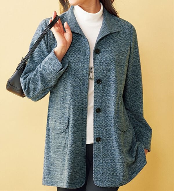 BELLUNA（ベルーナ）の「杢調カットソー起毛素材デザインジャケット（その他ジャケット）」｜詳細画像