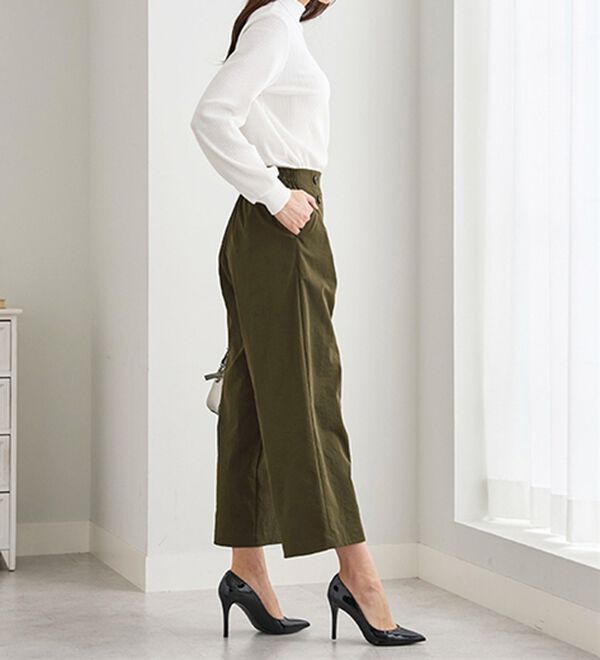 BELLUNA（ベルーナ）の「サラもち！快適ビンテージ調素材ワイドパンツ（ワイドパンツ・ガウチョ）」｜詳細画像