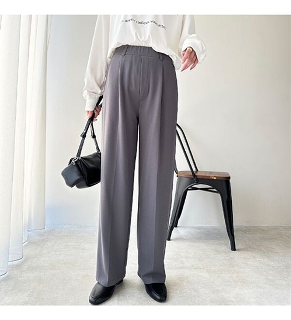 GeeRA（ジーラ）の「美脚魅せタックワイドスラックスパンツ（ワイドパンツ・ガウチョ）」｜詳細画像