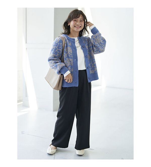 BELLUNA（ベルーナ）の「配色ジャカードニットショートカーディガン（ニットカーディガン）」｜詳細画像