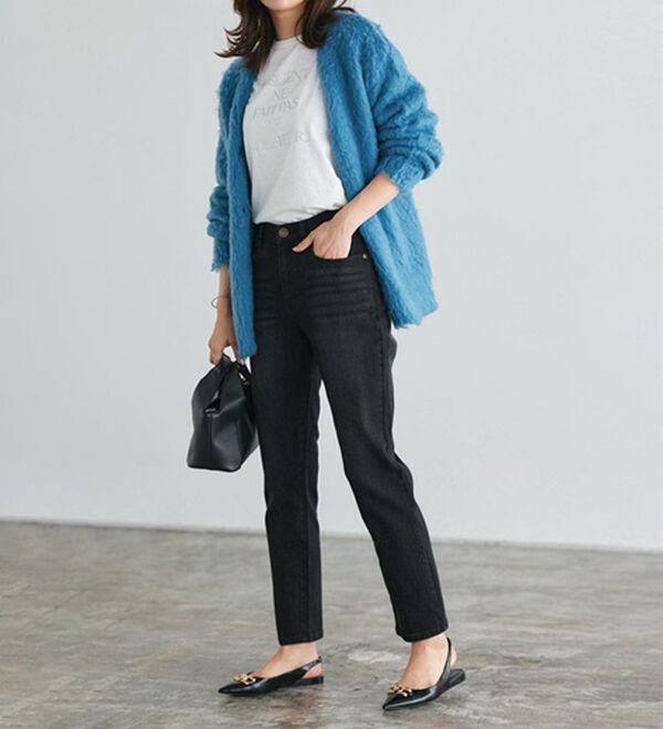 Pierrot（ピエロ）の「【ストレッチ素材】大人のためのゆるテーパードデニムパンツ（フルレングスパンツ）」｜詳細画像