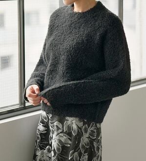 RANAN（ラナン）の「〈ＳＤＧｓ〉ふわふわブークレーニット（ニット・セーター）」｜ブラック