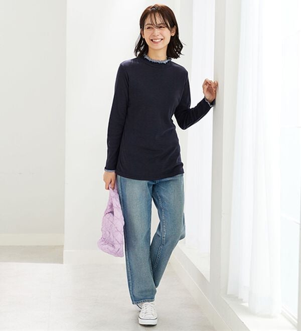 BELLUNA（ベルーナ）の「重ね着風フリル衿プルオーバー（カットソー）」｜詳細画像