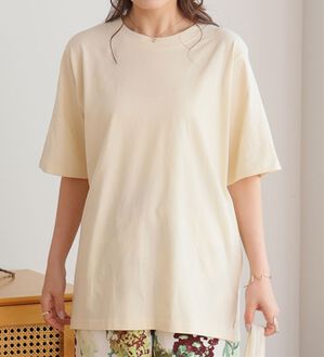 A HAPPY MARILYN（アハッピーマリリン）の「【Ｌ～８Ｌ】ＵＳＡコットン１００％ベーシックＴシャツ（Tシャツ）」｜アイボリー