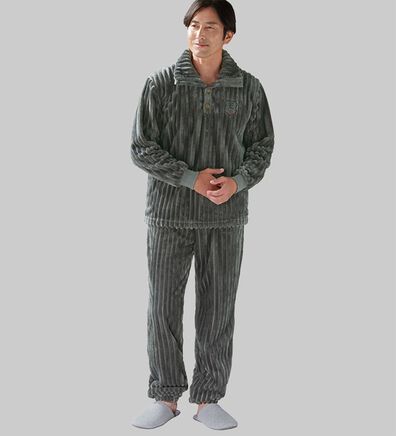 「＜エドウイン＞ストライプベロアセットアップスーツ（メンズルームウェア）」