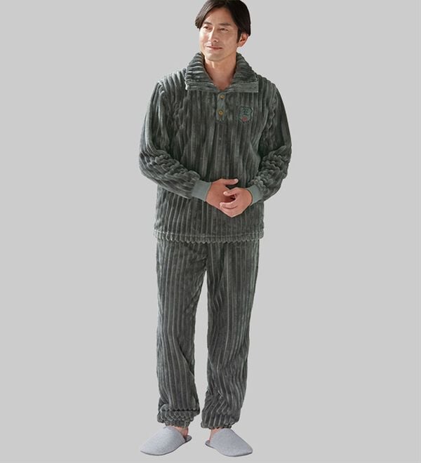 「＜エドウイン＞ストライプベロアセットアップスーツ（メンズルームウェア）」｜詳細画像