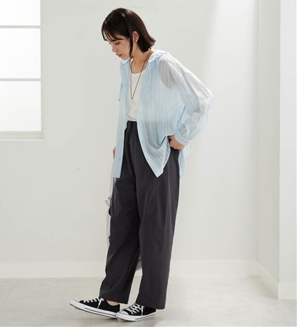 BELLUNA（ベルーナ）の「シアー素材フードデザインシャツジャケット（シャツ）」｜詳細画像
