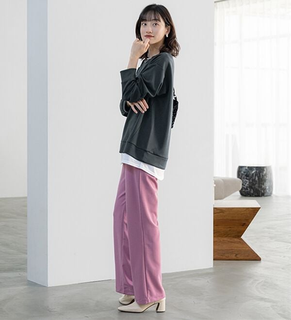 BELLUNA（ベルーナ）の「重ね着風とろみ素材プルオーバー（カットソー）」｜詳細画像