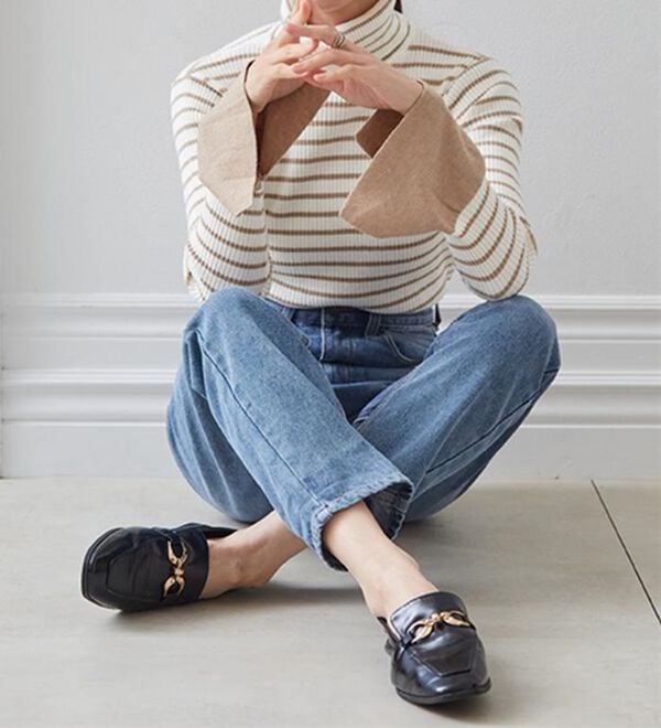 RANAN（ラナン）の「＜ムースタッチ＞洗える！バイカラータートルリブニット（ニット・セーター）」｜詳細画像