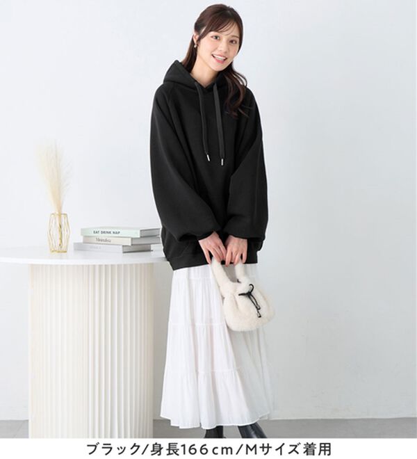 alotta（アロッタ）の「あったか裏起毛パフ袖ゆったりパーカー（パーカー）」｜詳細画像