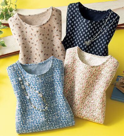ルフラン（ルフラン）の「【４色組】あったか小花柄プルオーバー（カットソー）」