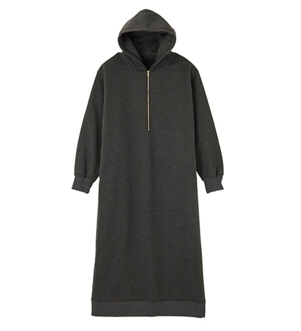 GeeRA（ジーラ）の「【あったか裏起毛】ハーフジップパーカーワンピース（カットソーワンピース）」｜詳細画像