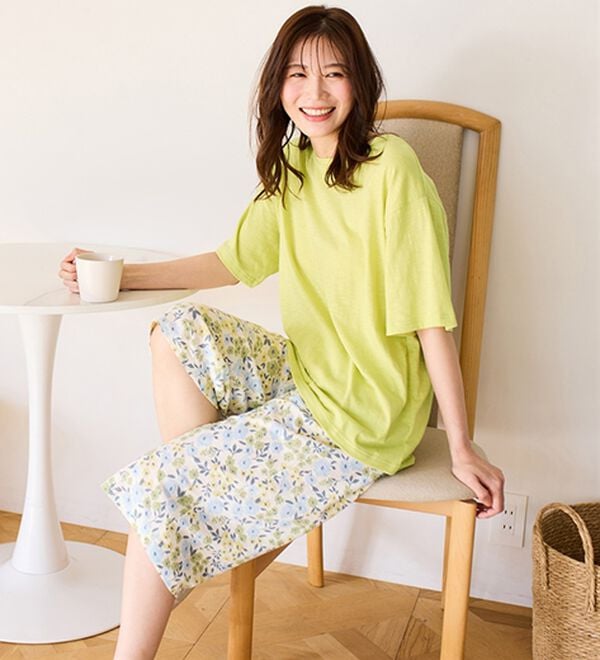 LAVIENNE（ラヴィエンヌ）の「ゆる涼カットソールームウェア（パジャマ・ルームウェア）」｜詳細画像