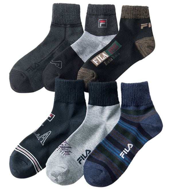 「【６足組】＜フィラ＞マルチデザインソックス（メンズ靴下・タイツ）」｜6足組