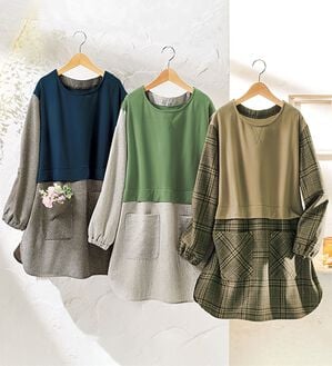 ルフラン（ルフラン）の「【３色組】お洒落な家事らくチュニック（パジャマ・ルームウェア）」｜詳細画像