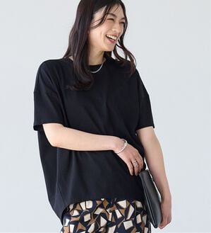 BELLUNA（ベルーナ）の「シュッと体型カバー！コクーンTシャツ（カットソー）」｜黒