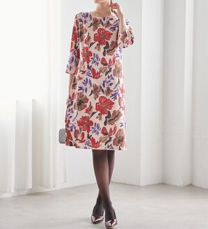 RANAN（ラナン）の「クラシックフラワーサックワンピ（その他ワンピース）」｜アイボリー系