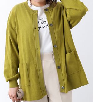 BELLUNA（ベルーナ）の「もっちり素材ノーカラーカーディガン（ニットカーディガン）」｜詳細画像