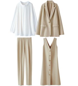 BELLUNA（ベルーナ）の「【４点セット】洗えるストレッチ！着回し自慢４点セットスーツ（その他スーツ）」｜ベージュ