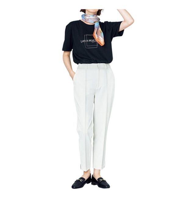 VINNO（ヴィノ）の「スリットクロップドテーパードパンツ（フルレングスパンツ）」｜詳細画像