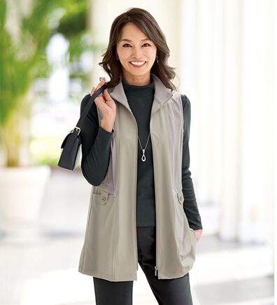 BELLUNA（ベルーナ）の「《持ち運びに便利！》ハイテンションリブ切替デザインベスト（ベスト）」