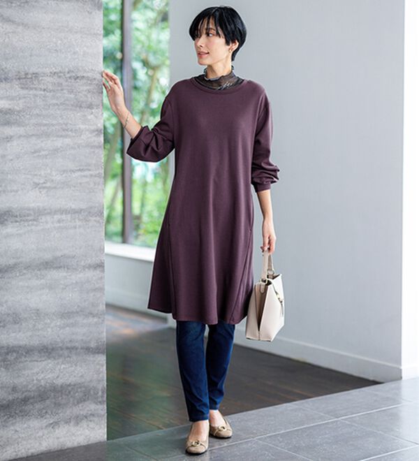 BELLUNA（ベルーナ）の「シアー素材ハイネックインナープルオーバー（カットソー）」｜詳細画像