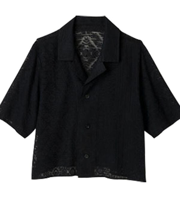 RANAN（ラナン）の「オープンカラーメッシュレースシャツ（シャツ）」｜詳細画像