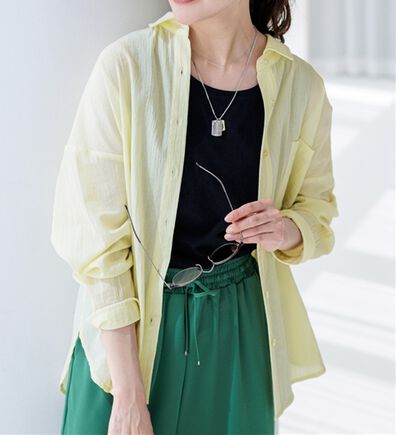 BELLUNA（ベルーナ）の「【接触冷感】透け感バックシャーリングシャツ（シャツ）」