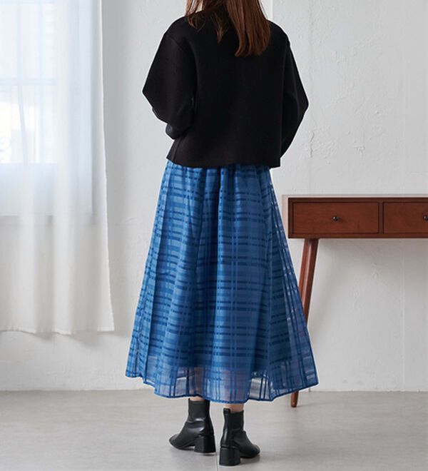 RANAN（ラナン）の「シアーチェックスカート（ロングスカート）」｜詳細画像
