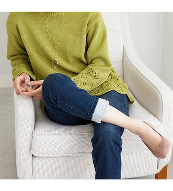 BELLUNA（ベルーナ）の「【暖かデニム】ふんわり裏起毛ストレッチスリムジーンズ（フルレングスパンツ）」｜詳細画像