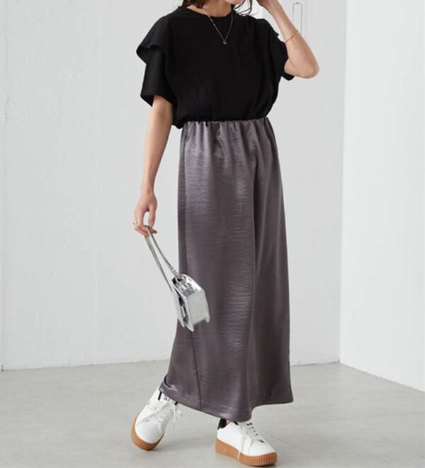 RANAN（ラナン）の「シャイニーサテンナロースカート（ロングスカート）」｜詳細画像