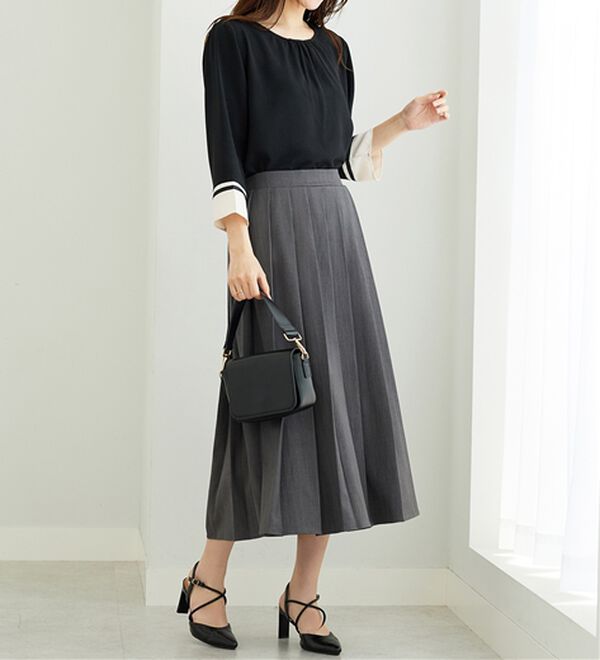 BELLUNA（ベルーナ）の「ボックスプリーツロング丈スカート（ロングスカート）」｜詳細画像