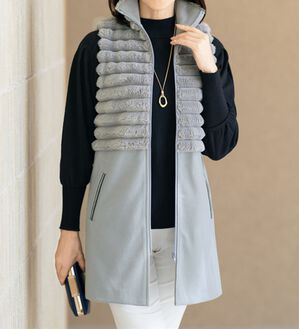 ルフラン（ルフラン）の「フェイクファー切替えロングベスト（ベスト）」｜詳細画像
