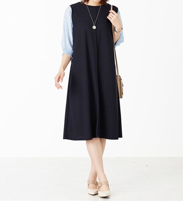 BELLUNA（ベルーナ）の「袖切替デザインシャーリングワンピース（その他ワンピース）」｜詳細画像