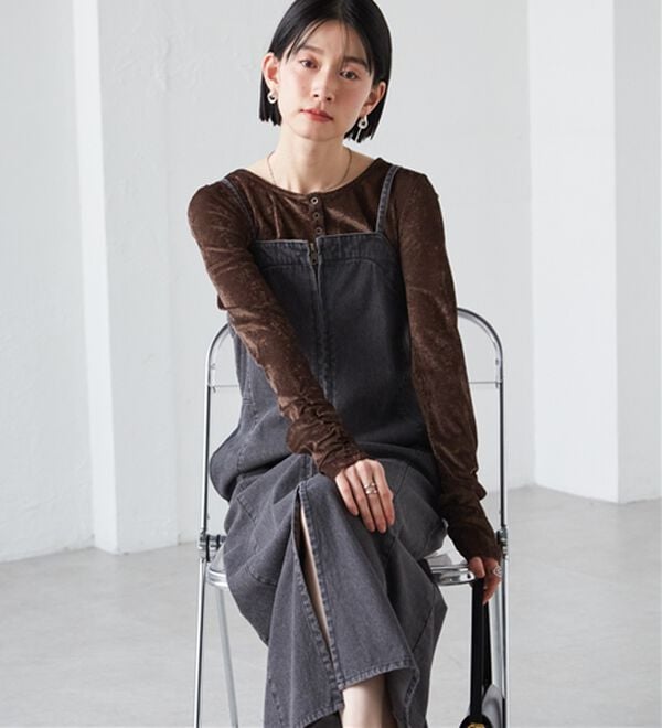 RANAN（ラナン）の「フロントジップデニムジャンスカ（その他ワンピース）」｜詳細画像