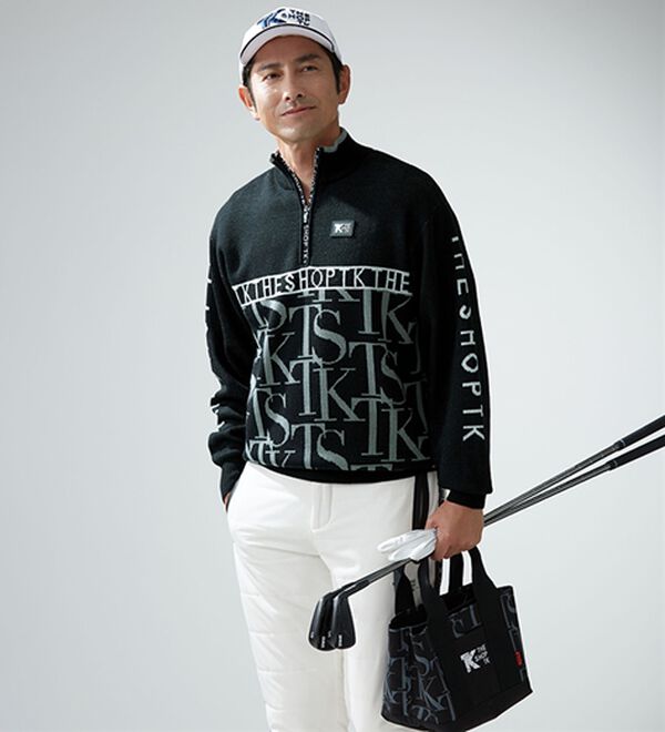 「＜ザ　ショップ　ティーケー＞ロゴジャカードハーフジップニット（メンズニット・セーター）」｜詳細画像