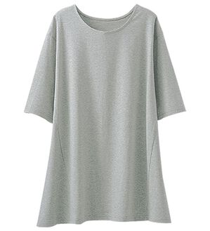 BELLUNA（ベルーナ）の「綿１００％抗菌防臭汗ジミ対策チュニック（チュニック）」｜杢ライトグレー