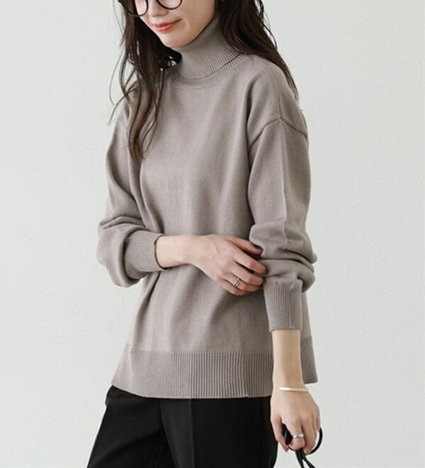 レーヨン混ボリュームスリーブタートルネックニット - ベルーナ【公式】