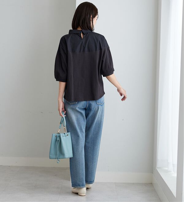 BELLUNA（ベルーナ）の「衿付き異素材切替プルオーバー（カットソー）」｜詳細画像