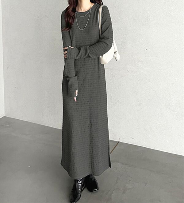 GeeRA（ジーラ）の「全骨格対応！選べるネックジャガードワンピ―ス（カットソーワンピース）」｜詳細画像