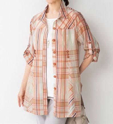 ルフラン（ルフラン）の「綿シルク入りブラウスジャケット（シャツ）」