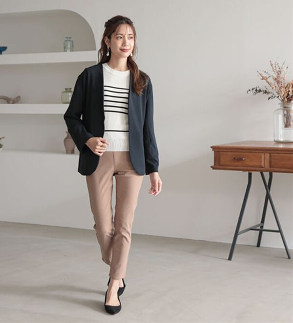 A HAPPY MARILYN（アハッピーマリリン）の「【Ｍ～８Ｌ】【選べる丈】のび～る ストレッチ ツイル 魔法の 美脚レギンスパンツ（スリム・スキニーパンツ）」｜詳細画像