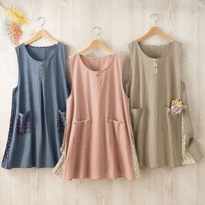 ルフラン（ルフラン）の「【３色組】毎日を彩る♪小花チュニックエプロン（エプロン）」｜詳細画像