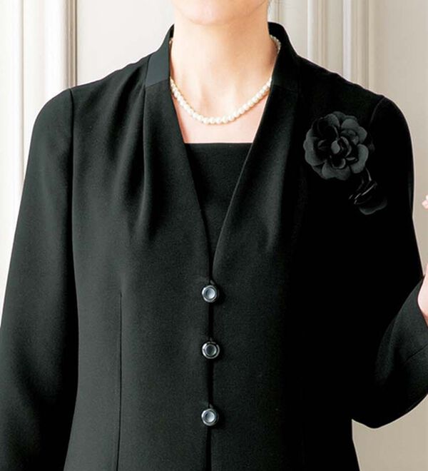 ルフラン（ルフラン）の「脱ぎ着が簡単！オールシーズンワンピース（ブラックフォーマル（喪服・礼服））」｜詳細画像