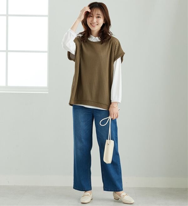 BELLUNA（ベルーナ）の「【インナー付き】透かしドルマンベストアンサンブル（アンサンブル）」｜詳細画像