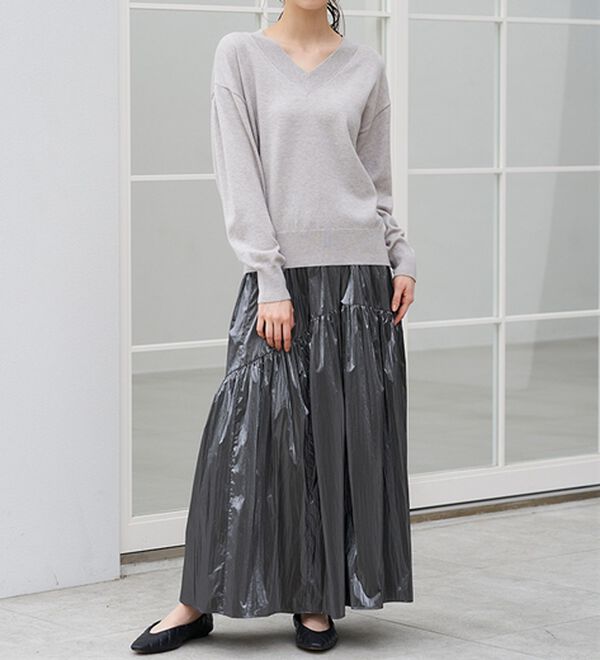 RANAN（ラナン）の「もちもちベーシックニット（Vネック・ハイネック）（ニット・セーター）」｜詳細画像