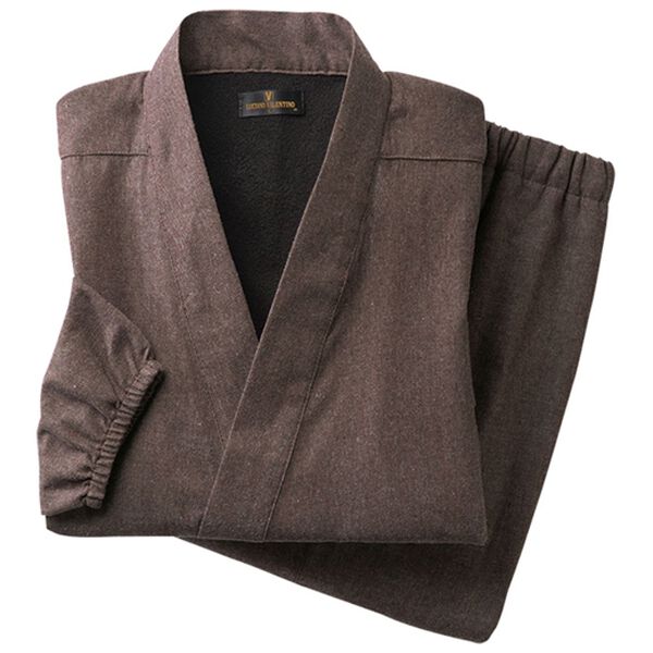 「【２着組】デニム調あたたか裏フリース作務衣（メンズ和装・浴衣・和装グッズ）」｜詳細画像