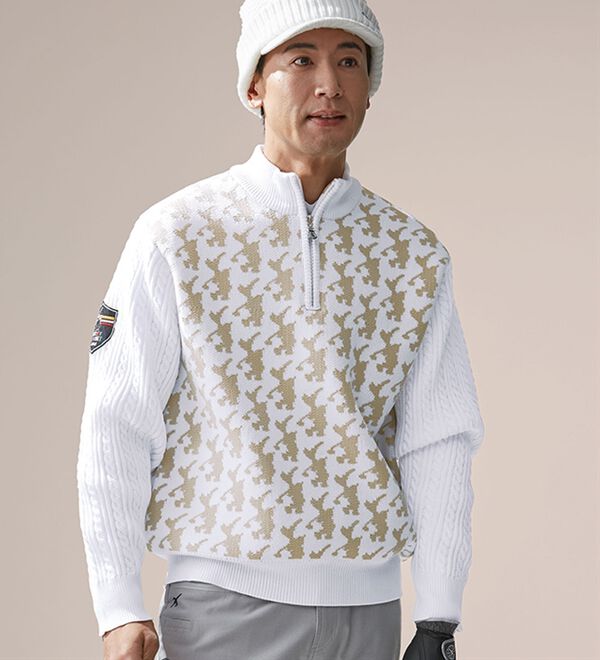 ロッキーラビット＞シャドー柄ハーフジップセーター - ベルーナ【公式】